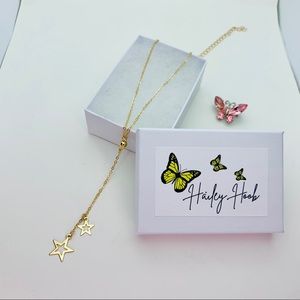 Double Stars Golden Necklace